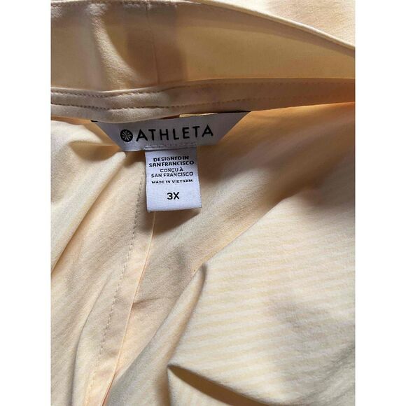 Athleta Womens Yellow Short Sleeve Midi V-Neck Wrap Dress Size 3X - Picture 5 of 5